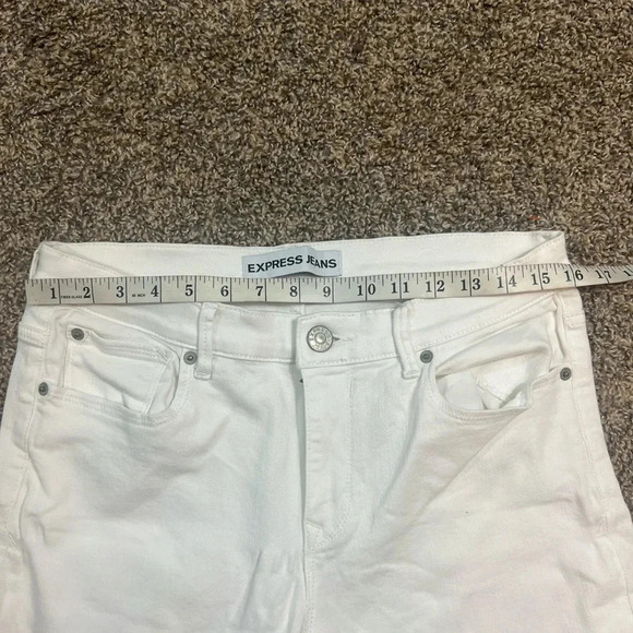 Express White Jeans Legging Ankle skinny style Mia Midi rise stretch size 10 - Picture 6 of 7